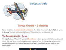 Tablet Screenshot of corvus-aircraft.com